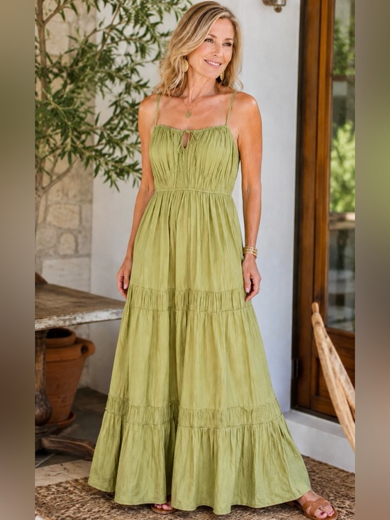 Blu Pepper Dresses & Skirts - Blu Pepper Lime Green Spaghetti Strap Maxi Dress
